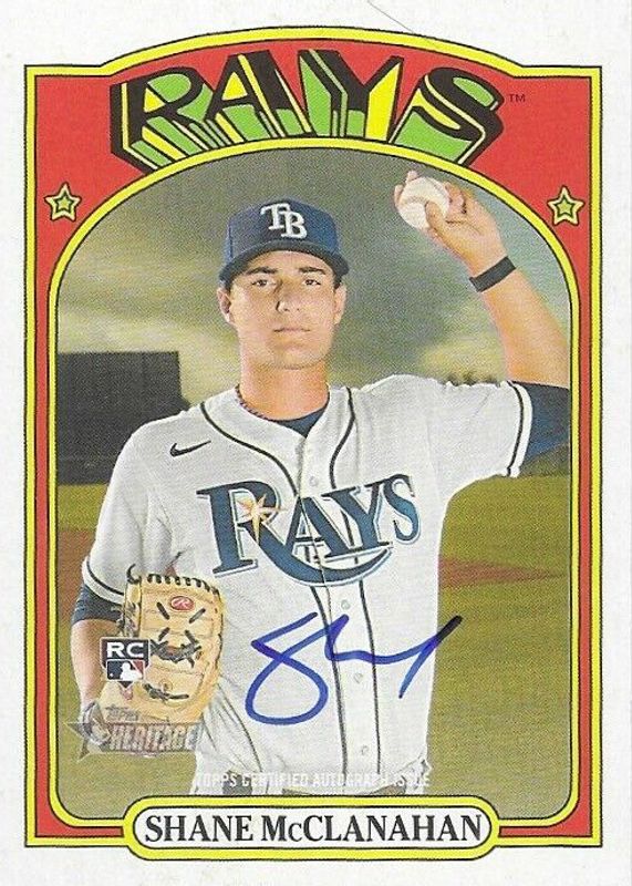 Shane McClanahan 2021 Topps Heritage High Number #ROA-SM Real One Autographs Rookie RAW