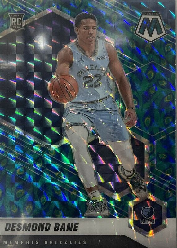 Desmond Bane 2020 Mosaic #211 Choice Peacock /(SSP) Rookie SGC 10