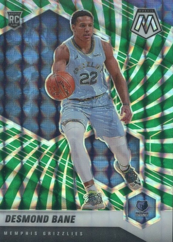 Desmond Bane 2020 Mosaic #211 FOTL Green Swirl /10 Rookie RAW