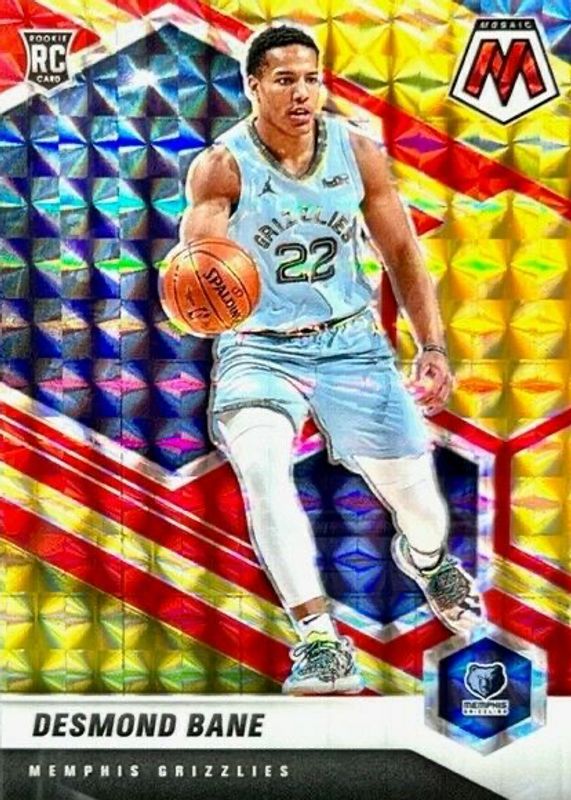 Desmond Bane 2020 Mosaic #211 Choice Fusion Red & Yellow /88 Rookie RAW