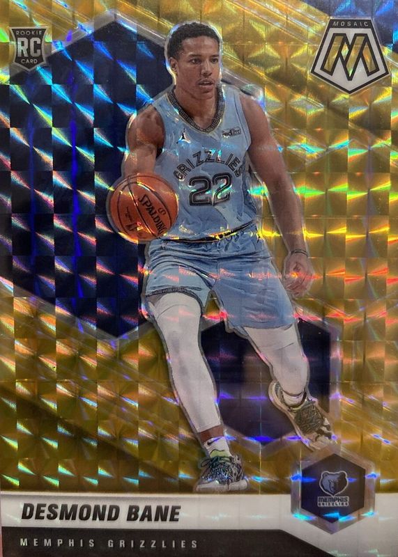 Desmond Bane 2020 Mosaic #211 Gold /10 Rookie RAW