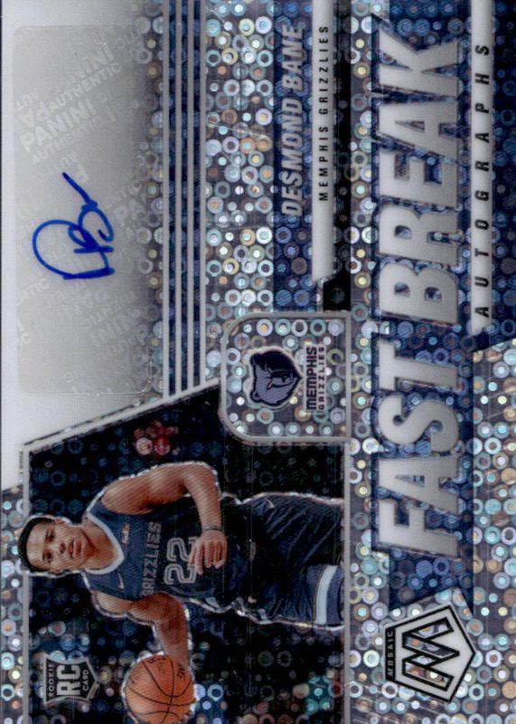 Desmond Bane 2020 Mosaic #FB-DES Fast Break Autographs Rookie PSA 10