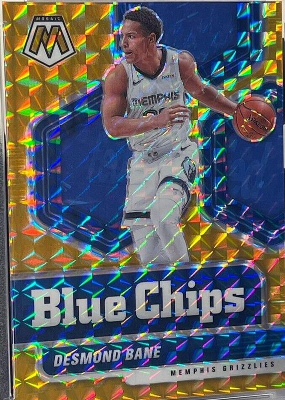 Desmond Bane 2020 Mosaic #15 Blue Chips - Gold /10 Rookie SGC 10