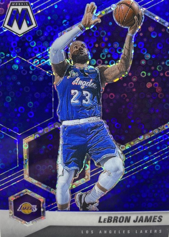 LeBron James 2020 Mosaic #81 Fast Break Blue /85 PSA 9