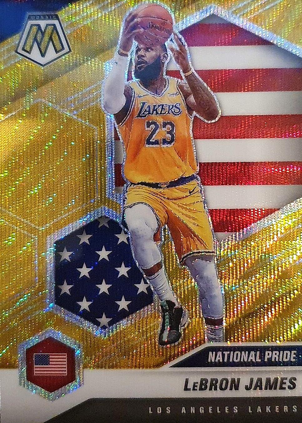 LeBron James 2020 Mosaic #247 National Pride - Gold Wave Price