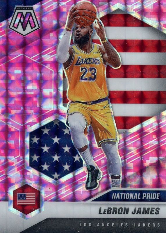 LEBRON JAMES 2020-21 MOSAIC USA FLAG NATIONAL PRIDE #247 * LAKERS