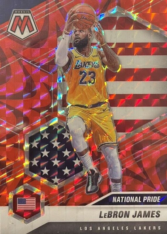 LeBron James 2020 Mosaic #247 National Pride - Reactive Red BGS 9.5