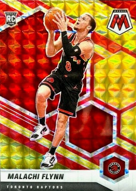 Malachi Flynn 2020 Mosaic #236 Choice Fusion Red & Yellow /88 Rookie PSA 10