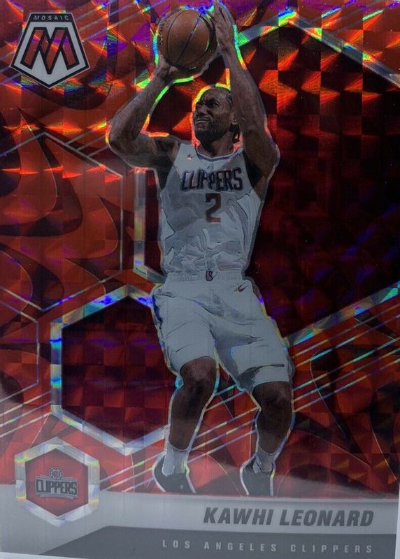 Kawhi Leonard 2020 Mosaic #144 Reactive Red SGC 10