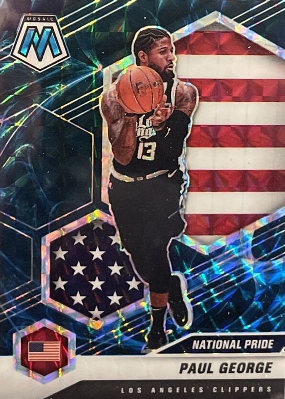 Paul George 2020 Mosaic #255 National Pride - Genesis /(SSP) PSA 10