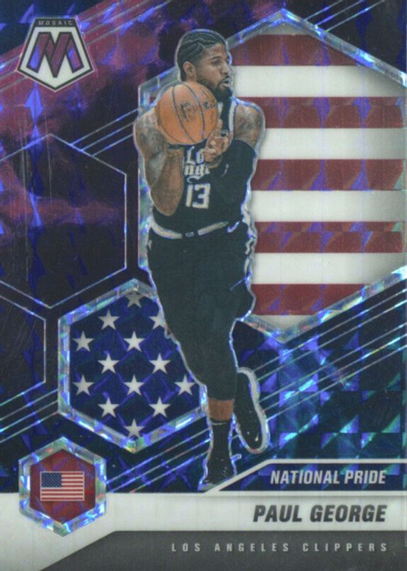 Paul George 2020 Mosaic #255 National Pride - Choice Nebula /1 SGC 10