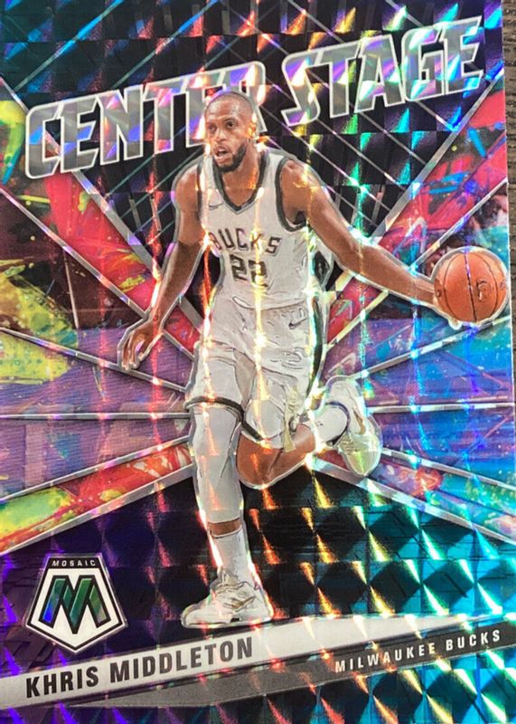 Khris Middleton 2020 Mosaic #22 Center Stage BGS 9.5