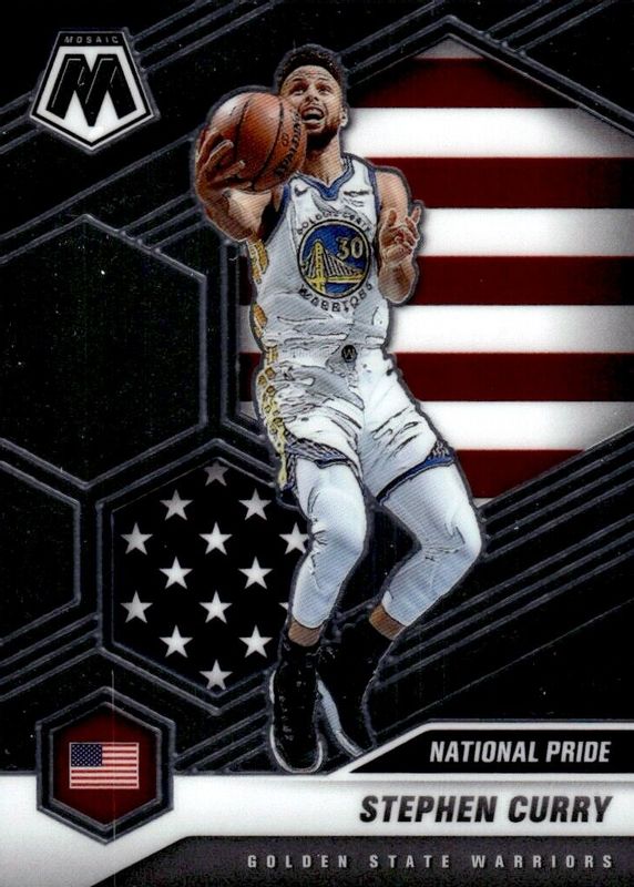 Stephen Curry 2020 Mosaic #249 National Pride BGS 9