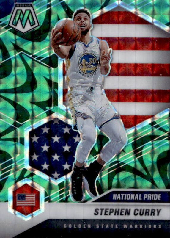 Stephen Curry 2020 Mosaic #249 National Pride - Reactive Green BGS 9.5