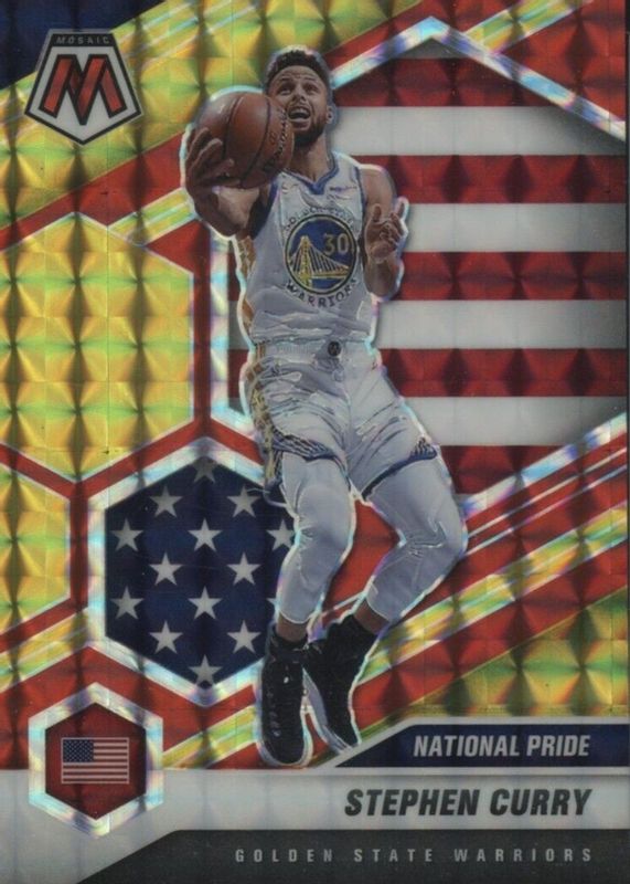 Stephen Curry 2020 Mosaic #249 National Pride - Choice Fusion Red & Yellow /88 SGC 10