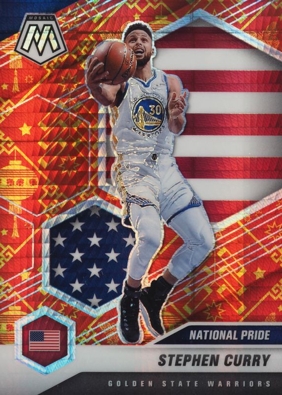 Stephen Curry 2020 Mosaic #249 National Pride - Lucky Envelopes /8 RAW