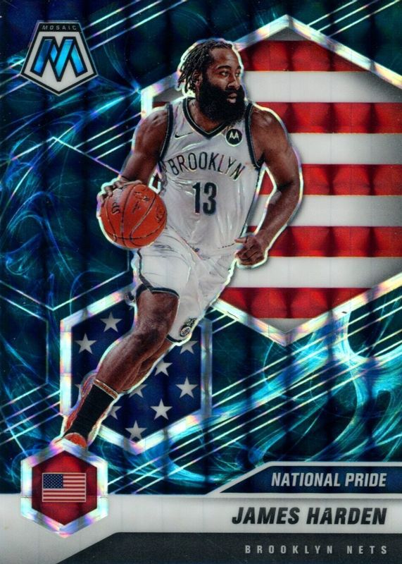 James Harden 2020 Mosaic #256 National Pride - Genesis /(SSP) PSA 9