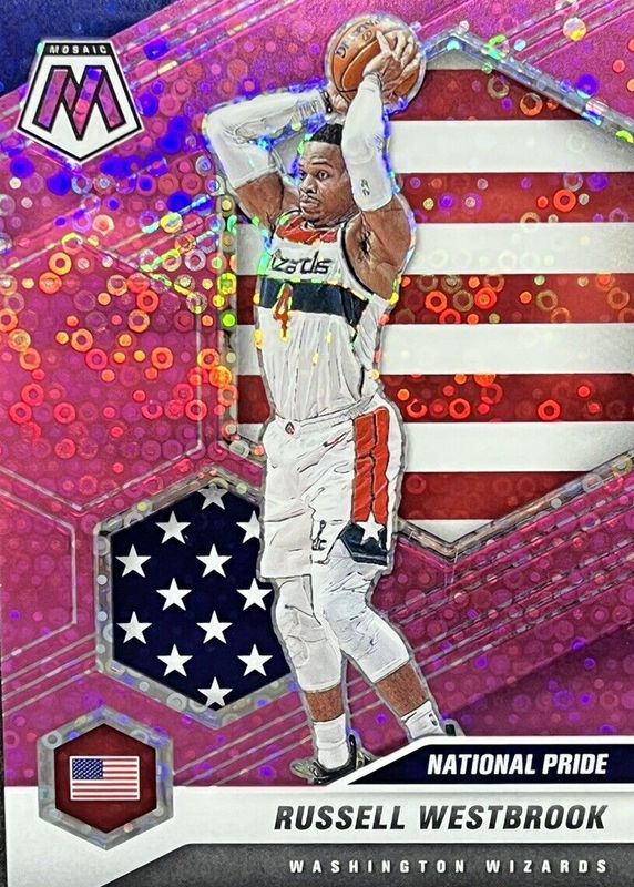 Russell Westbrook 2020 Mosaic #253 National Pride - Fast Break Pink /20 RAW