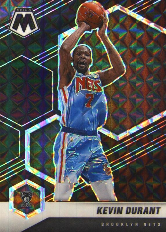 Kevin Durant 2020 Mosaic #7 Black /1 SGC 10