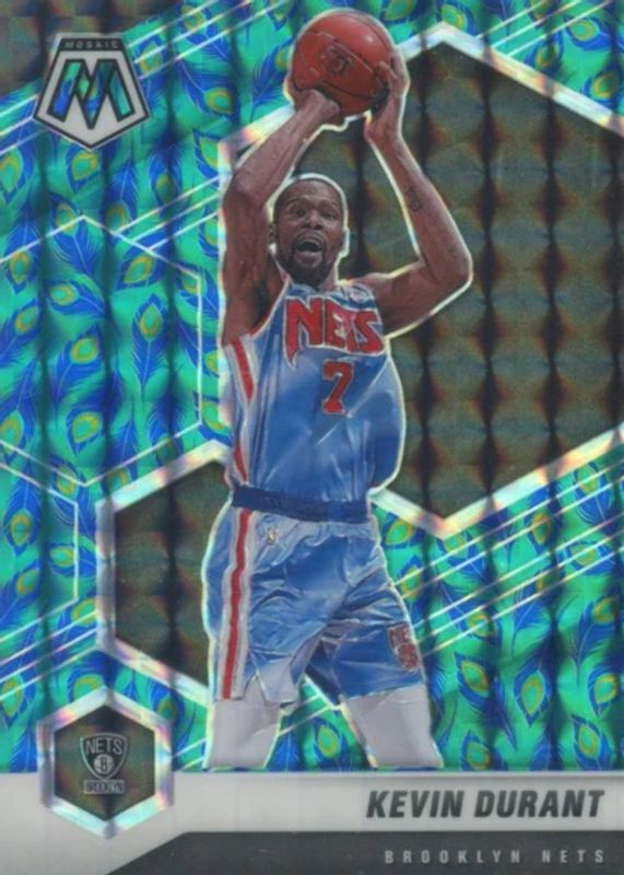 Kevin Durant 2020 Mosaic #7 Choice Peacock /(SSP) RAW