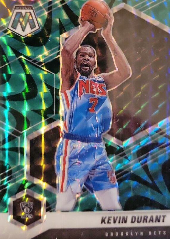 Kevin Durant 2020 Mosaic #7 Reactive Green PSA 9