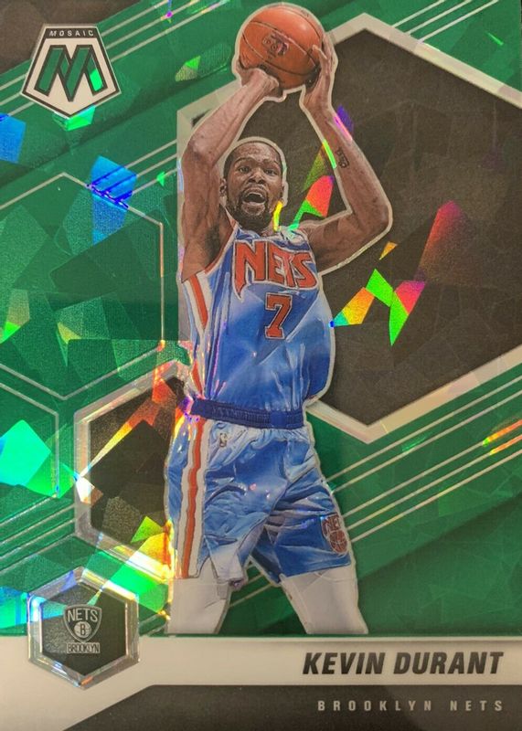 Kevin Durant 2020 Mosaic #7 Green Ice BGS 9