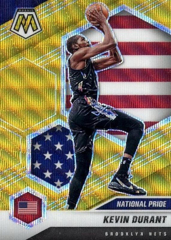 Kevin Durant 2020 Mosaic #248 National Pride - Gold Wave SGC 10