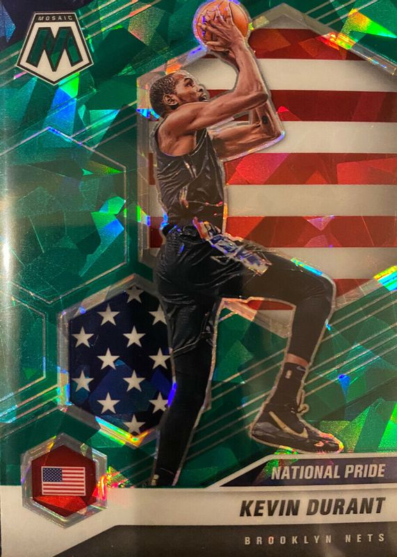 Kevin Durant 2020 Mosaic #248 National Pride - Green Ice PSA 10