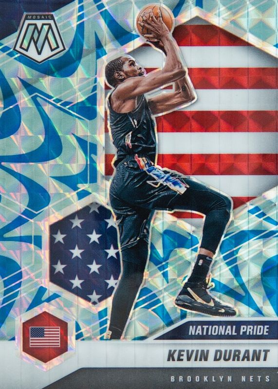 Kevin Durant 2020 Mosaic #248 National Pride - Reactive Blue SGC 9.5