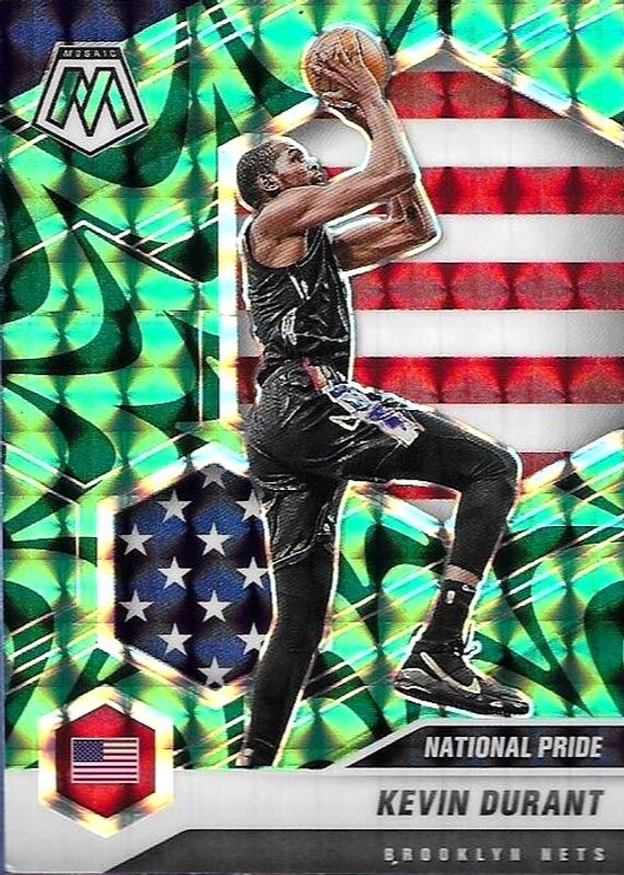 Kevin Durant 2020 Mosaic #248 National Pride - Reactive Green RAW