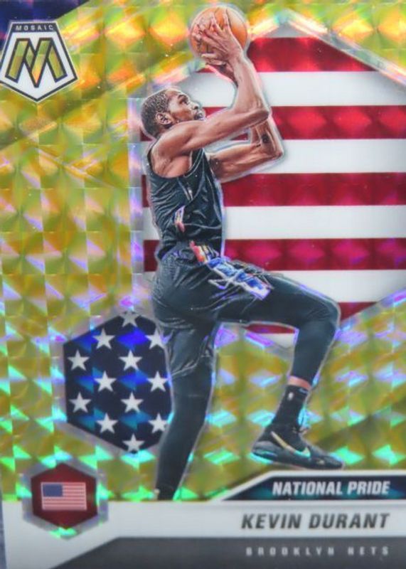 Kevin Durant 2020 Mosaic #248 National Pride - Reactive Yellow PSA 10