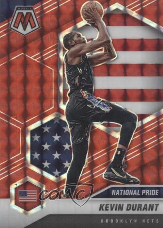 Kevin Durant 2020 Mosaic #248 National Pride - Red PSA 9