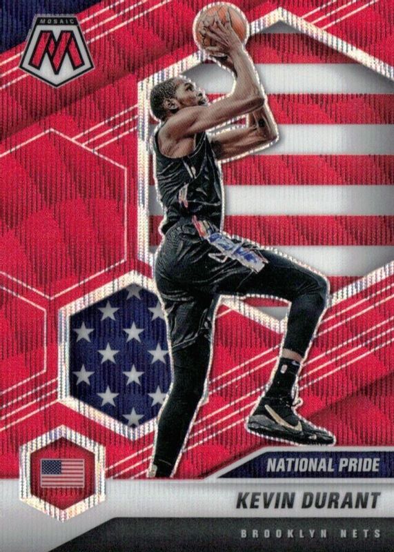 Kevin Durant 2020 Mosaic #248 National Pride - Red Wave PSA 9