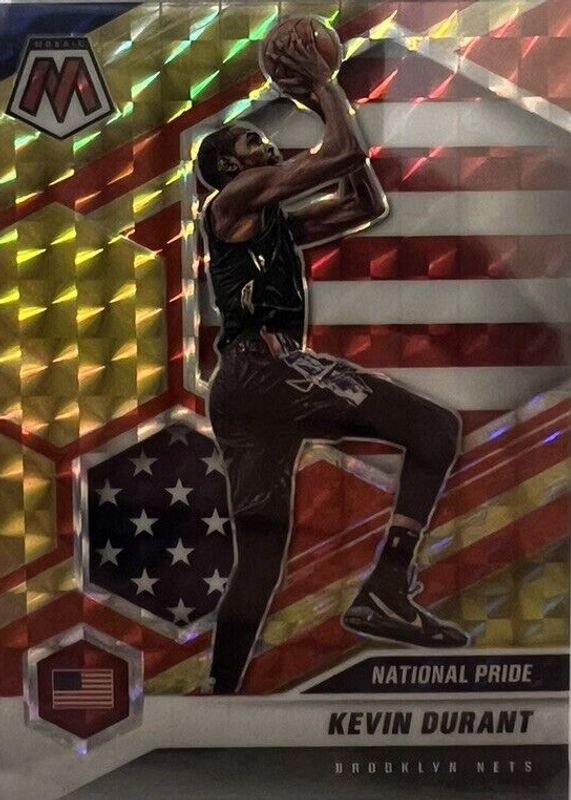 Kevin Durant 2020 Mosaic #248 National Pride - Choice Fusion Red & Yellow /88 SGC 10