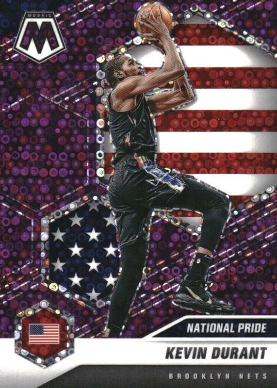 Kevin Durant 2020 Mosaic #248 National Pride - Fast Break Purple /50 RAW