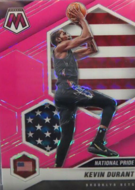 Kevin Durant 2020 Mosaic #248 National Pride - Pink Fluorescent /10 SGC 10