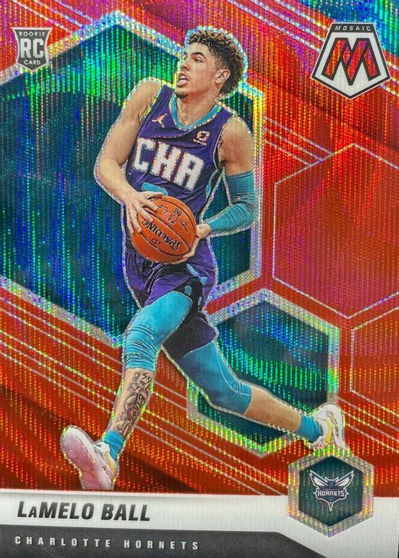 LaMelo Ball 2020 Mosaic #202 Red Wave Rookie RAW