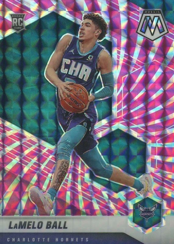 LaMelo Ball 2020 Mosaic #202 FOTL Pink Swirl /11 Rookie SGC 9.5