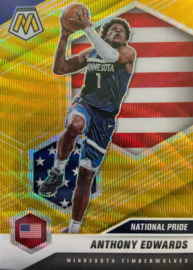 Anthony Edwards 2020 Mosaic #252 National Pride - Gold Wave