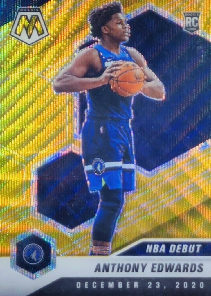 Anthony Edwards 2020 Mosaic #261 NBA Debut - Gold Wave Price Guide
