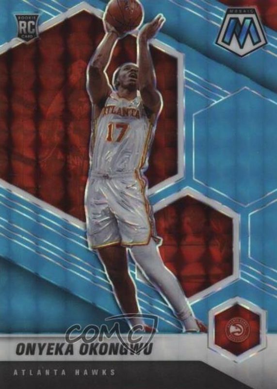 Onyeka Okongwu 2020 Mosaic #225 Blue Fluorescent /15 Rookie PSA 10