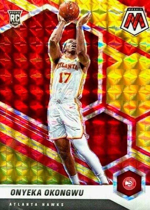 Onyeka Okongwu 2020 Mosaic #225 Choice Fusion Red & Yellow /88 Rookie BGS 9.5