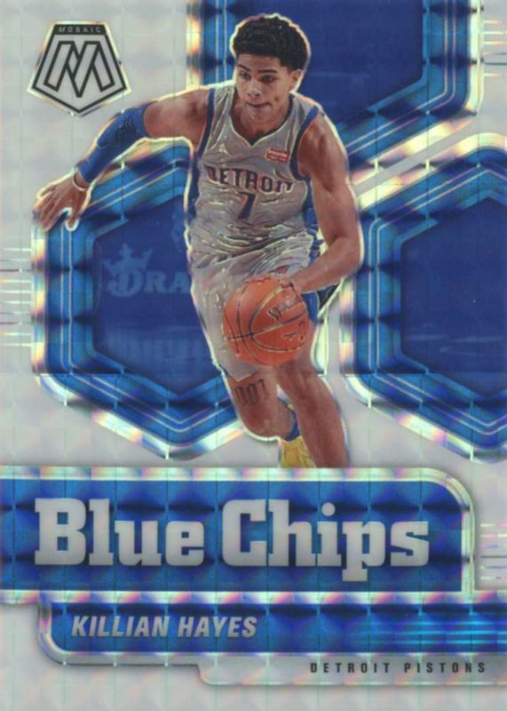 Killian Hayes 2020 Mosaic #2 Blue Chips - White /25 Rookie PSA 10