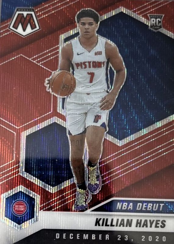 Killian Hayes 2020 Mosaic #270 NBA Debut - Red Wave Rookie RAW