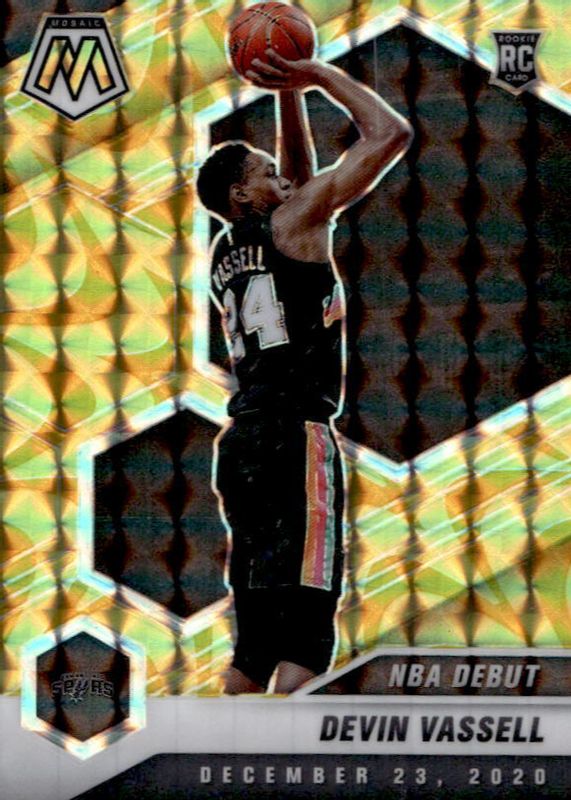 Devin Vassell 2020 Mosaic #278 NBA Debut - Reactive Yellow Rookie SGC 10