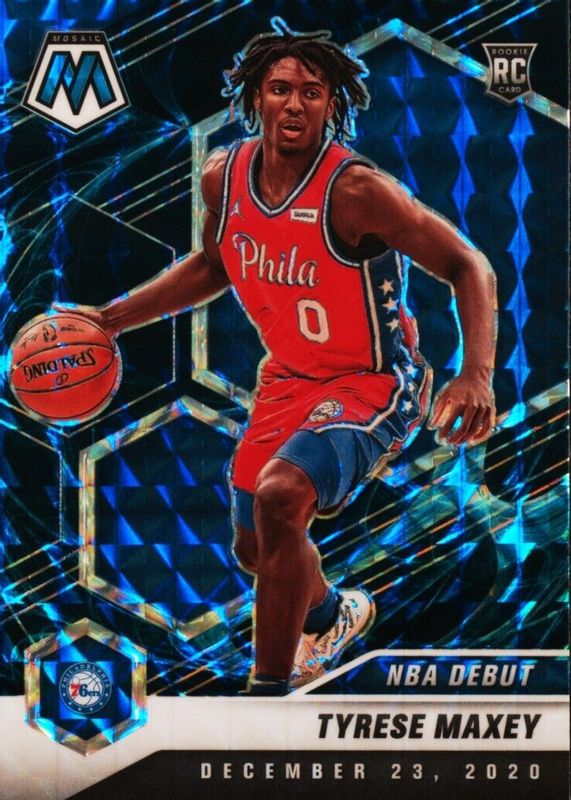 Tyrese Maxey 2020 Mosaic #263 NBA Debut - Genesis /(SSP) Rookie PSA 10