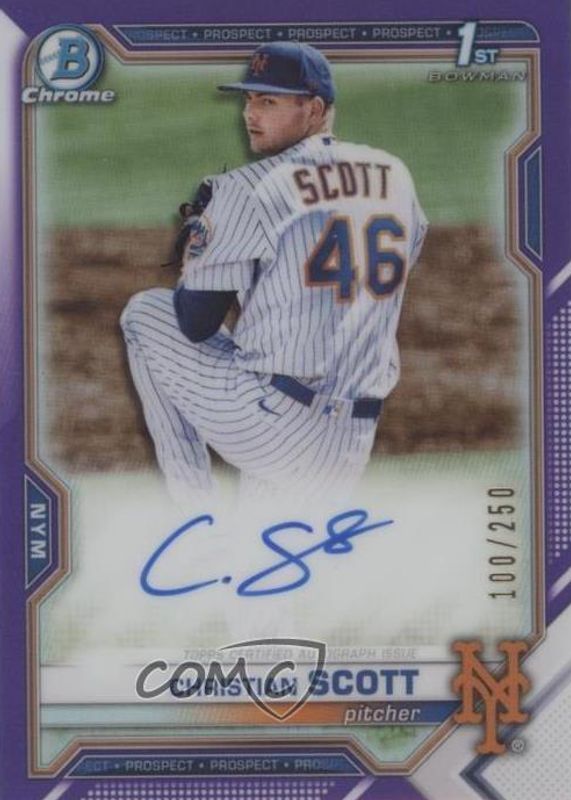 2021 Bowman Draft #CDA-CS Chrome DP Auto - Purple Refractor /250 (1st)