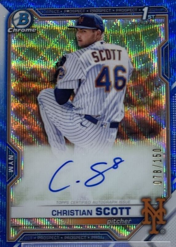 2021 Bowman Draft #CDA-CS Chrome DP Auto - Blue Wave Refractor /150 (1st)