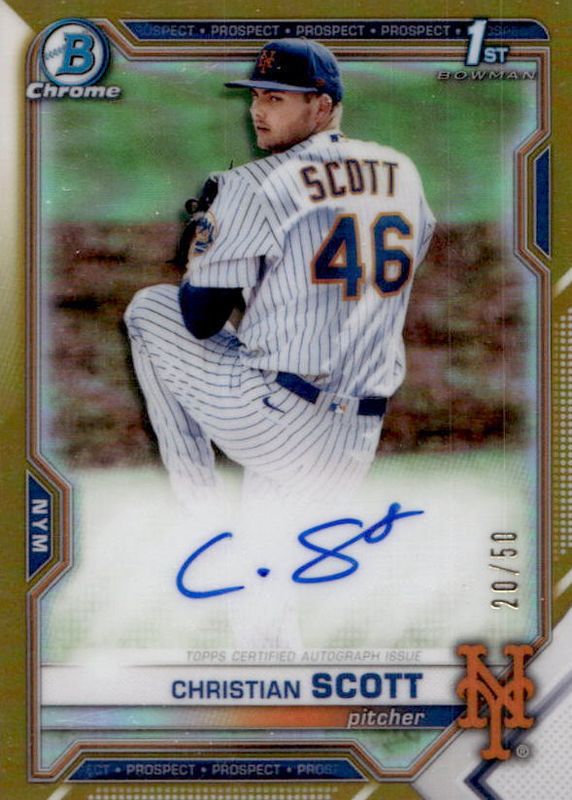 2021 Bowman Draft #CDA-CS Chrome DP Auto - Gold Refractor /50 (1st)