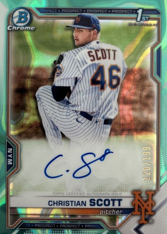 2021 Bowman Draft #CDA-CS Chrome DP Auto - Aqua Lava Refractor /199 (1st)